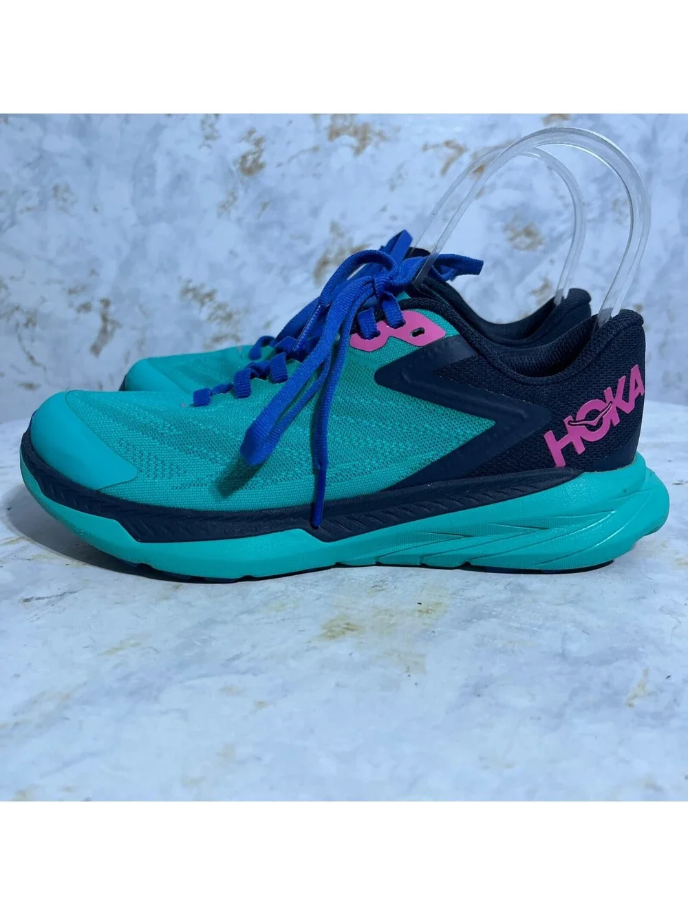 Hoka One One Zinal Women's Size 5.5 Running Shoes Blue Outdoor Vibram Sneakers